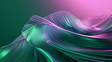 abstract digital figure with mother-of-pearl color from green to purple background 3d wallpaper 