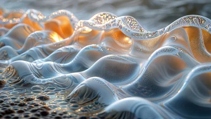 Abwaschbare Fototapete Fraktale Wellen Ocean Depths: Wave Close-Up in Fractal Splendor