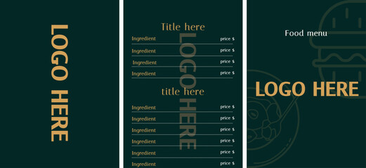 elegant restaurant menu design template, for luxious restaurant, layout, customizable ready to print