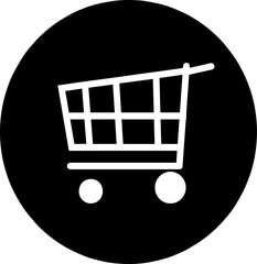 shopping cart icon on black