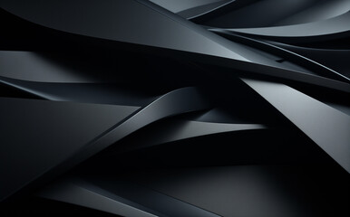 Geometrical curve line creatively formed from black paper. Abstract fashion background design