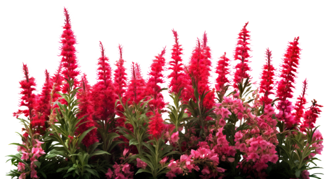 Red garden flowers cut out