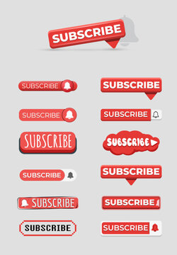 Set of vector icons for web and social networks Subscribe.
