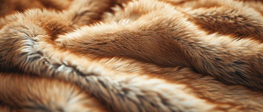 fondo con textura de pelaje suave sintetico marrón y beige formando ondas