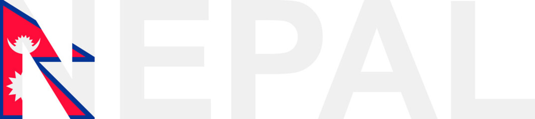 Nepal word in flag style