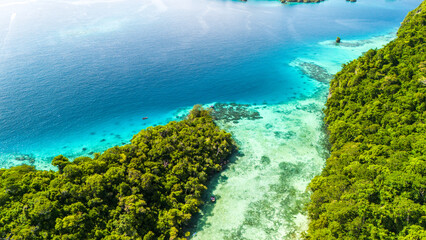 Fototapeta na wymiar Landscapes of Fiji with remote islands in the Lau Archipelago 