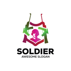 Military soldier war logo  template mascot esport gaming logo Soldier special force vector icon. 