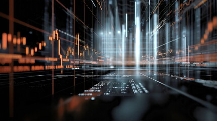Fototapeta premium An application for data visualization that lets users examine historical stock price information for certain businesses and sectors, facilitating trend analysis and comparison research