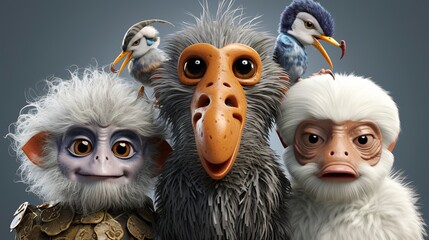 Fototapeta premium 3D Characters and Animal Conservation Efforts