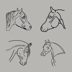 Horse outline for logo vector design