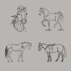 Horse sketch art vector design