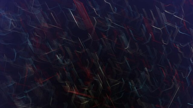 High tech futuristic data connection color lines grid design background loop. Digital technology 