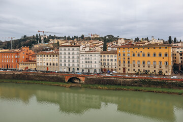 Embankment of Arno River in Florence, Italy