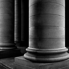 Columns on Old Building Bank Courthouse Architecture