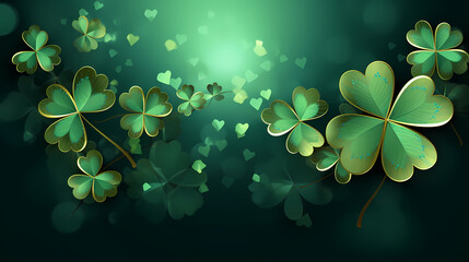 Beautiful green St. Patrick's Day background banner - obrazy, fototapety, plakaty