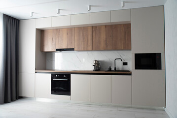 Modern built-in kitchen in minimalist style