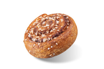 Cinnamon roll buns on a white isolated background