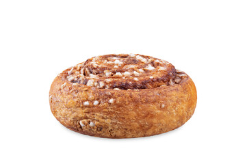 Cinnamon roll buns on a white isolated background