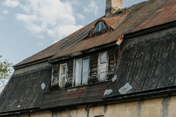 old house with old roof