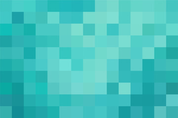 Teal green pixel background. Abstract green technology check pattern background. 