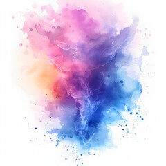 Intense color burst of watercolor, merging warmth with coolness.