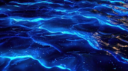 a large body of water with a lot of blue water in the middle of it and a lot of bubbles in the middle of the water on top of the water. - obrazy, fototapety, plakaty