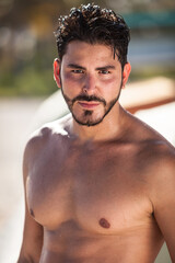 Man on the beach, Miami Beach, FL, USA