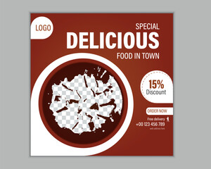 Food menu and restaurant social media banner template