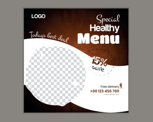 Healthy food menu online marketing