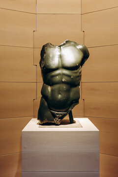 Florence, Italy - 29 December, 2023: Doryphoros torso, Early 1st century A.D., in the Uffizi Gallery