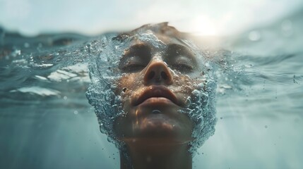 Sea of Emotions: Person Immersed in Changing Emotions | Ultra Realistic 8K | Medium Format Camera | AdobeStock