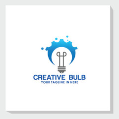 creative bulb logo design vector, technology logo inspiration