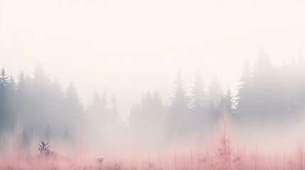 Naklejka premium Enshrouded Whispers: A Misty Symphony in Nature