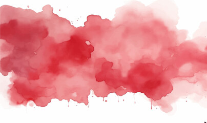 Red watercolor brush paint background, Watercolor texture - obrazy, fototapety, plakaty