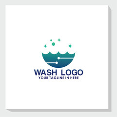 wash logo design vector, cleaning service logo inspiration