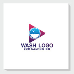 wash logo design vector, cleaning service logo inspiration