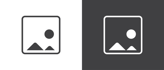 Image vector icon. Simple photo image icon. Gallery icon vector illustration. Gallery, image, picture symbol, photo signs. Picture vector icon in black and white background.