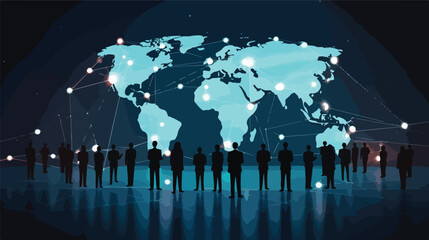 Global network. Illustration of a diverse.