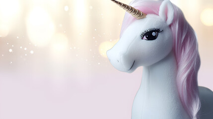 Girl unicorn on a winter background.