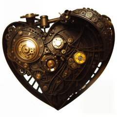 Heart in steampunk style. Valentine's card.