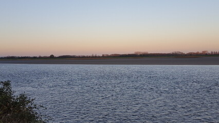 sunset over the river