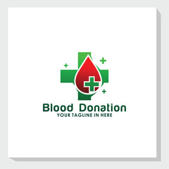 blood donation logo design vector, health and medical logo inspiration