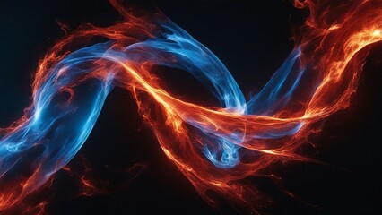  A cosmic dance of forces, where the fire and ice plasma are partners. The fire plasma is red  
