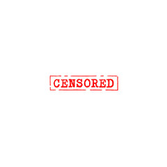 censored worn rubber stamp