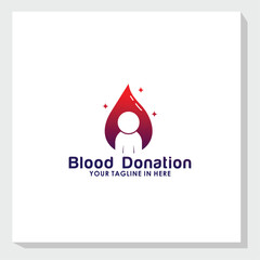 blood donation logo design vector, health and medical logo inspiration