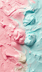 Soft red and mint whipped cream in delicate swirls with a pastel backdrop.