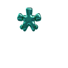 Obraz premium Symbol made of turquoise vertical blocks