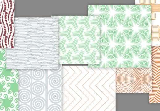 Collection of seamless geometric minimalistic patterns