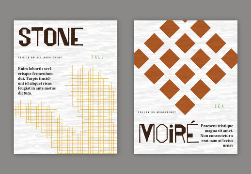 US Letter Flyer Simple Geometric Shapes Retro Colored Textured