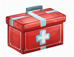 3d realistic medicine chest isolated on white background. First aid kit in cartoon style. Vector illustration